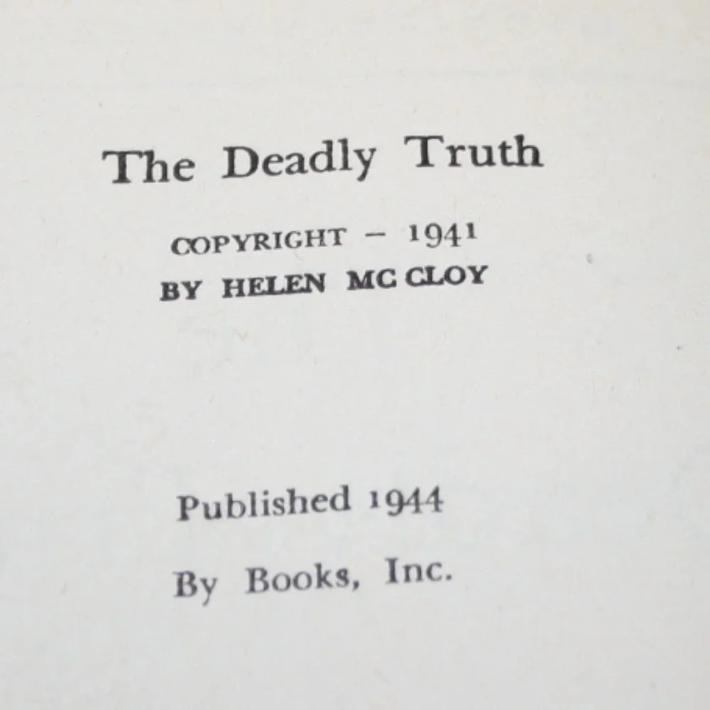 Vintage book 1944  Hardcover 1944 The Deadly Truth McCloy  (b.i.)